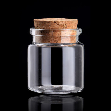 Clear glass wishing bottle with cork