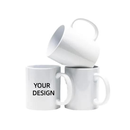 Y725 Wholesale AAA Top Quality Custom Logo Sublimation Mugs - 11oz White Sublimation Blanks for Tea & Coffee, Ceramic Custom Logo