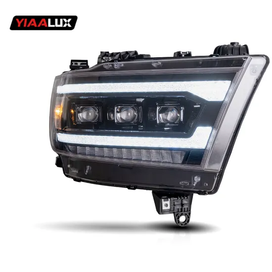 Plug-and-Play Full LED Dynamic 3 Eyes Headlight Assembly for Dodge Ram 1500 2019-Up