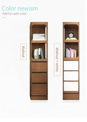 Bookcase Stand Glass Mirror Solid Wood Drawers Wardrobe