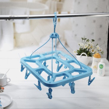 sock hanger with 16 clip,plastic square socks hangers,baby hangers