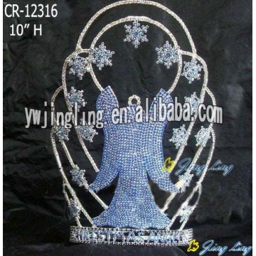 Tiara del desfile de moda Big Blue Snow Crown