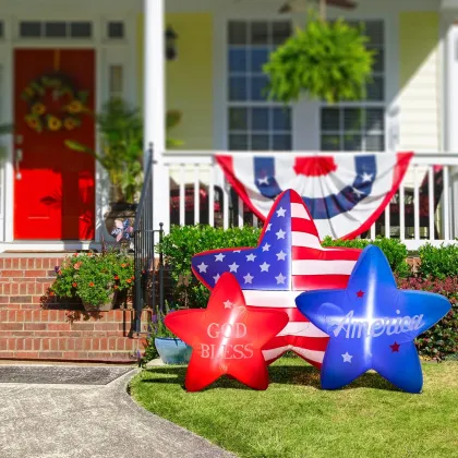Patriotic 4th of July Inflatable Decoration with LED Light