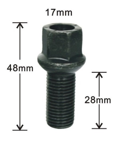 hex 17mm lug czarne śruby