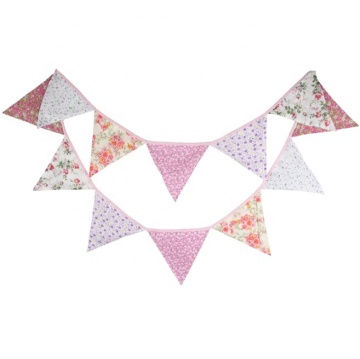 Personalized Linen Flags Pennant Birthday Bunting Banner for Home Decor