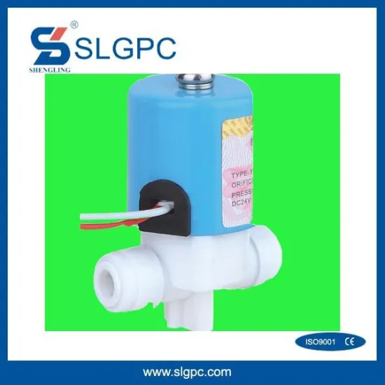 Chinese pneumatic plastic valves 2 ports SLGPC-P03 always closed water dispenser fountain solenoid valve