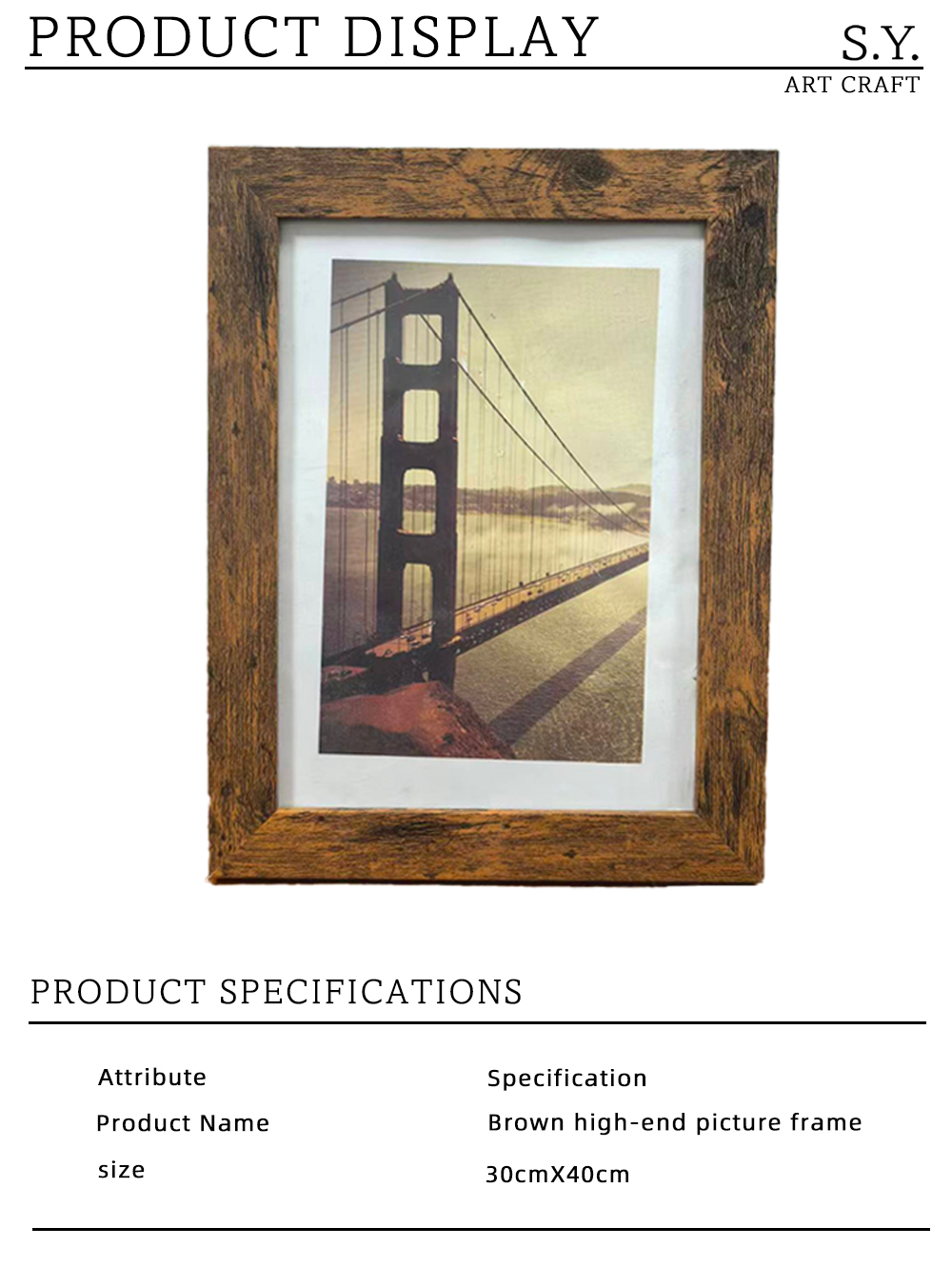 Premium Rustic Brown Decorative Photo Frame X