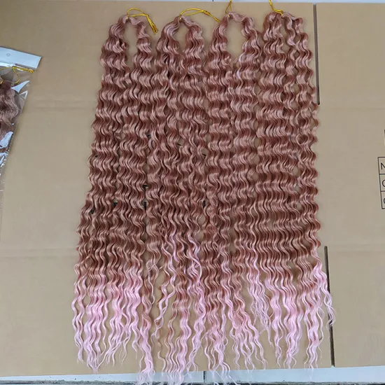 24inch 30inch 36inch Blonde Pink Brown Water Wave Crochet Wavy Hair Synthetic Long Curly Braiding Hair For Women