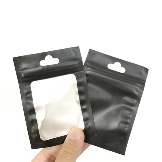 100 PCS Matte Black Smell-Proof Zip Lock Mylar Bags 4x6 Inches with Window