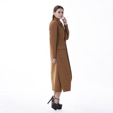 Fashion chocolate cashmere overcoat