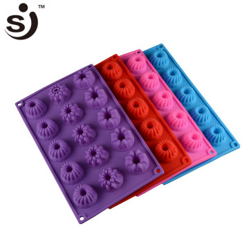 15 cavity cake decorating molds flower shape silicone cake moulds