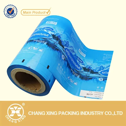 PE laminated printed packaging plastic film for water pouch/ drinking water sachet film in roll under FDA standard