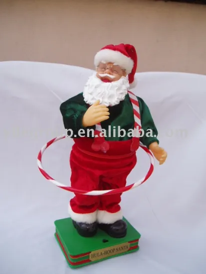 14'' santa playing Hula Circle