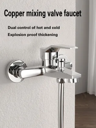 Hot and cold water faucet double shower faucet