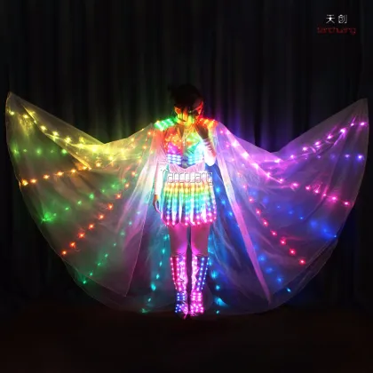 Fairy wings dresses stage dance fairy costume halloween fairy tale girls dress