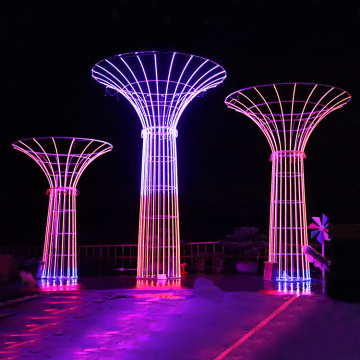 Customized Cultural Tourism LED 3D Tower Tree Shape Outdoor Light for Christmas Display - IP65 Rated