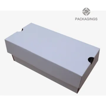 Custom made white corrugated shoes box