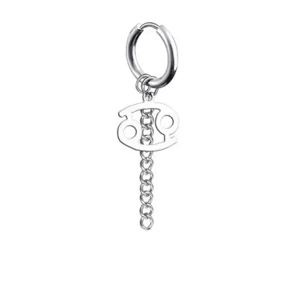 Aquarius Shaped Stainless Steel Earring for Men