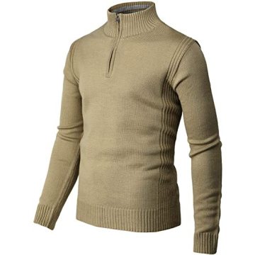 Maglione pullover zip casual da uomo