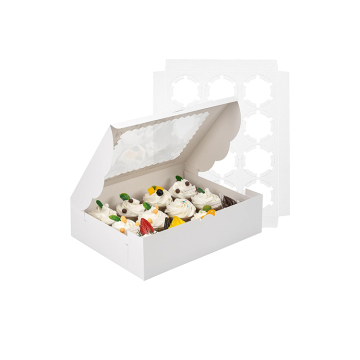 Hộp cupcake vuông tùy chỉnh Tái chế giấy kraft màu nâu 24 đếm cho bao bì cupcake
