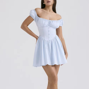 Custom summer white print elegant party dress