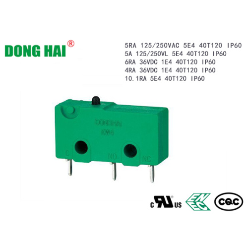 Microinterruptor a prueba de polvo con diseño de sellado de anillo de silicona