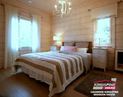 prefab wood house near the hill