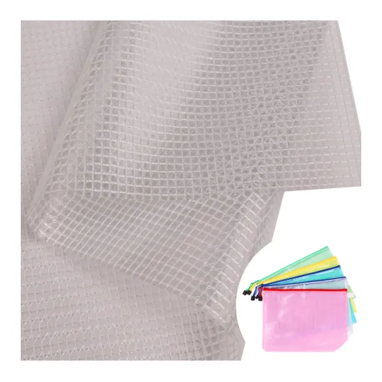 210gsm PVC Transparent Mesh Fabric: Ideal for Stationery Bag and Other Applications