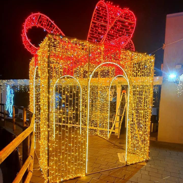 3D LED Large Arch Motif Light for RayTop Holiday Light Event Project Design