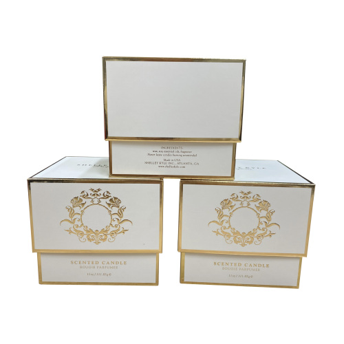 Gold embossed logo lid base perfume paper box