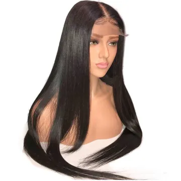 Natural Black Brazilian Straight Lace Closure Human Hair Cheap Wigs For Black Women Virgin Cuticle Aligned 5X5 Lace Closure Wig