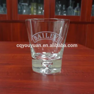 Fancy decorated thick bottom whisky glass 8oz 250ml