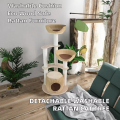 Natural Wood Cat Tree Tower Luxury Indoor Cat Scratcher 1 Level Condo Simple Pet Furniture Eco Friendly Design Christmas
