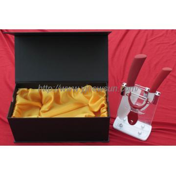 3 In1 7\"4\" Ceramic Knife Knives Peeler Set With Gift Box Chic