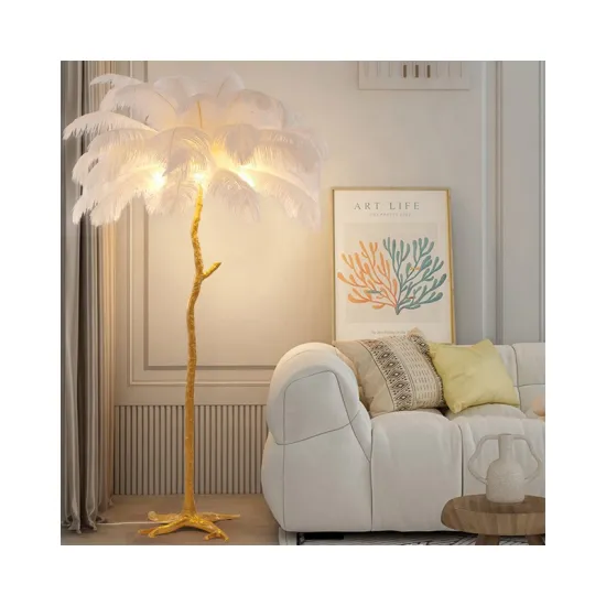 Modern Luxury Ostrich Feather Floor Lamp
