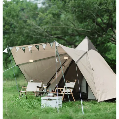 Vidalido Outdoor Camping Indian Pyramid Automatic Tent Double Rainproof for Sunshade and Sunscreen