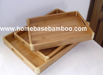 Bamboo Tea Food Coffee Fruit Serving Tray Tableware Storage Organizer Hb413