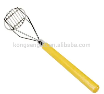 Nickel Plated Wood Handle Manual Potato Masher