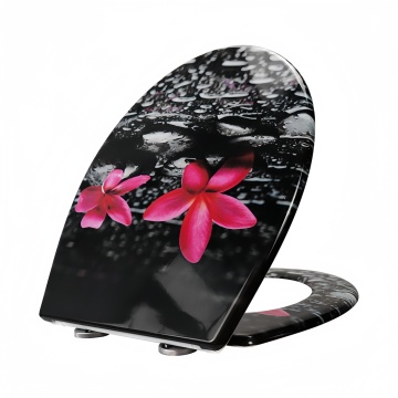 Duroplast Soft Close Toilet Seat in frangipani pattern