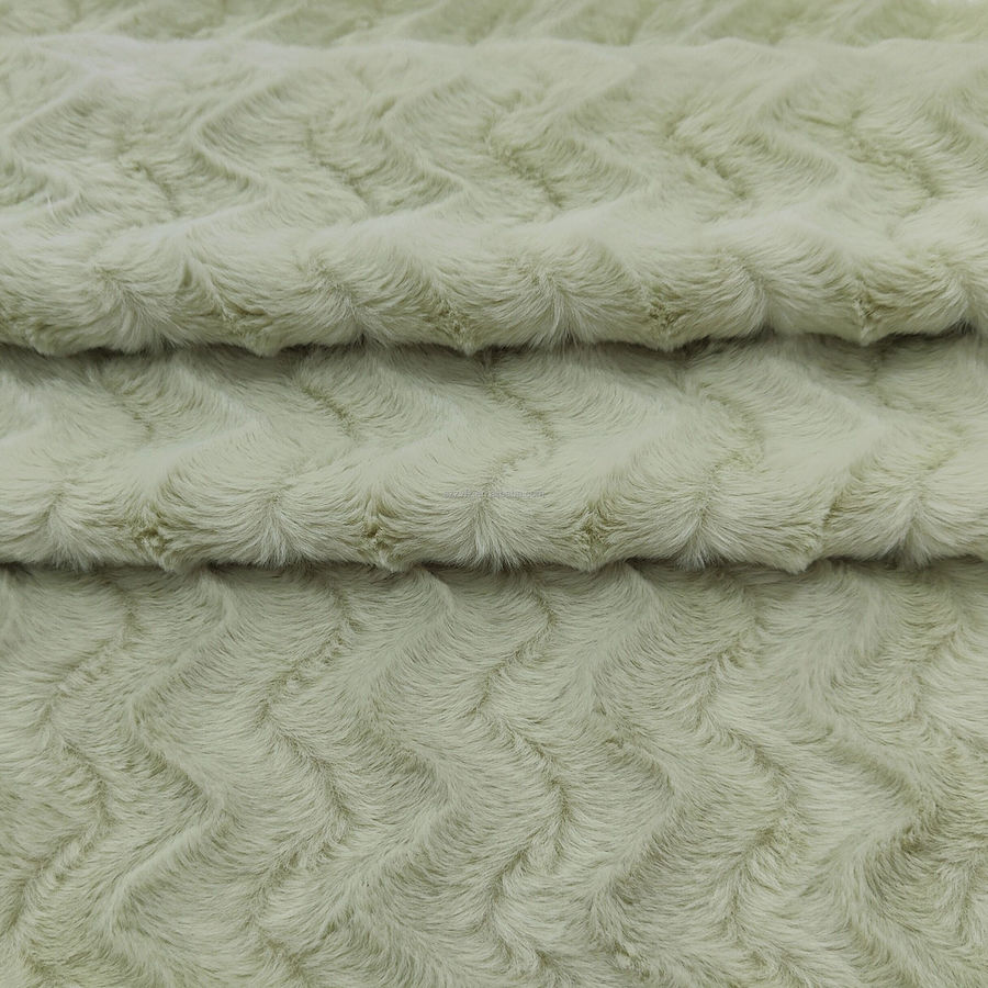 Wave Pattern Brushed Faux Rabbit Fur Fabric