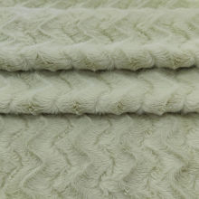 Tissu de fourrure de faux lapin brossé à motif de vague