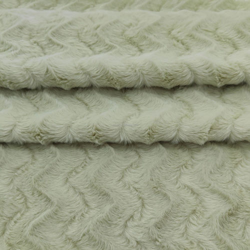 Wave Pattern Brushed Faux Rabbit Fur Fabric