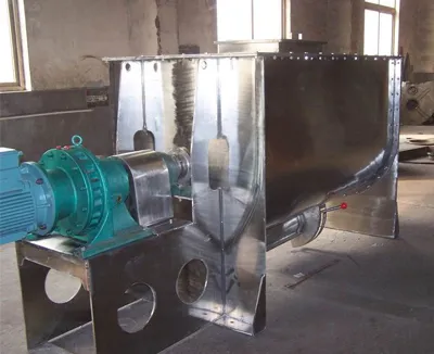 Stone-like coating horizontal double belt mixer