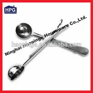 stainless steel coffee measuring spoon with clip