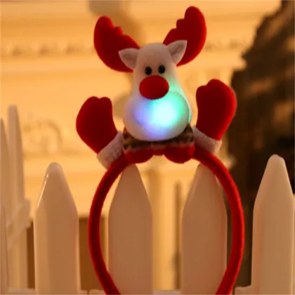 LED Light Up Christmas Santa Reindeer Snowman Bear Headband