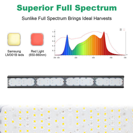 Espectro total de luz de crescimento linear vermelho distante 3500K