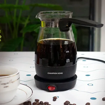 Cordless Electric 600W Borosilicate Glass Turkish Coffee Maker Pour Over Coffee Pot