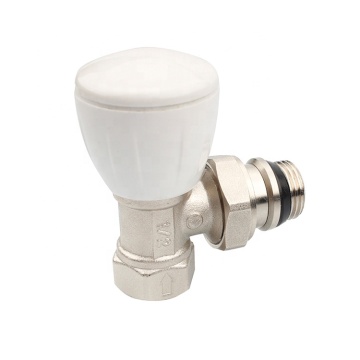 Nickel Plated Brass Angled Heating Radiator Valves with Thermostat BJ21002-J