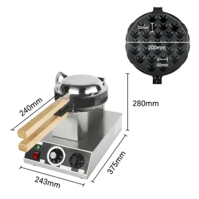 12 Months Warranty High Capacity Heart Shape Waffle Baker