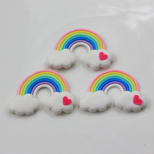 Großhandel 100pcs Kawaii Ton Herz Wolke handgemachte Polymer Clay Flatback Cabochons für Telefon Scrapbooking DIY